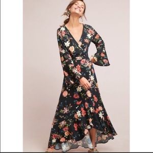 Anthropologie Farm Rio Summer Flower Wrap Dress